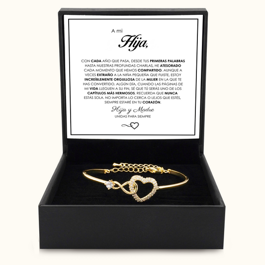 Pulsera A Mi Hija Conectadas Para Siempre en caja de regalo