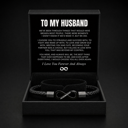 To My Man infinity personalized bracelet in gift box