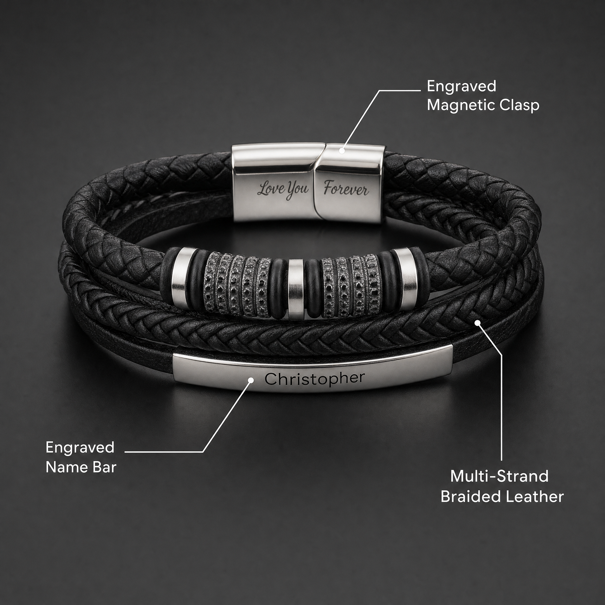 Forever Connected son's bracelet features
