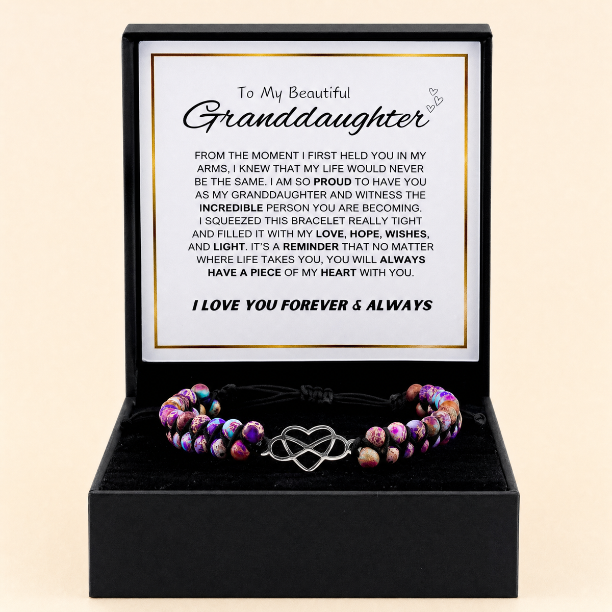 To My Granddaughter eternal love bracelet gift set