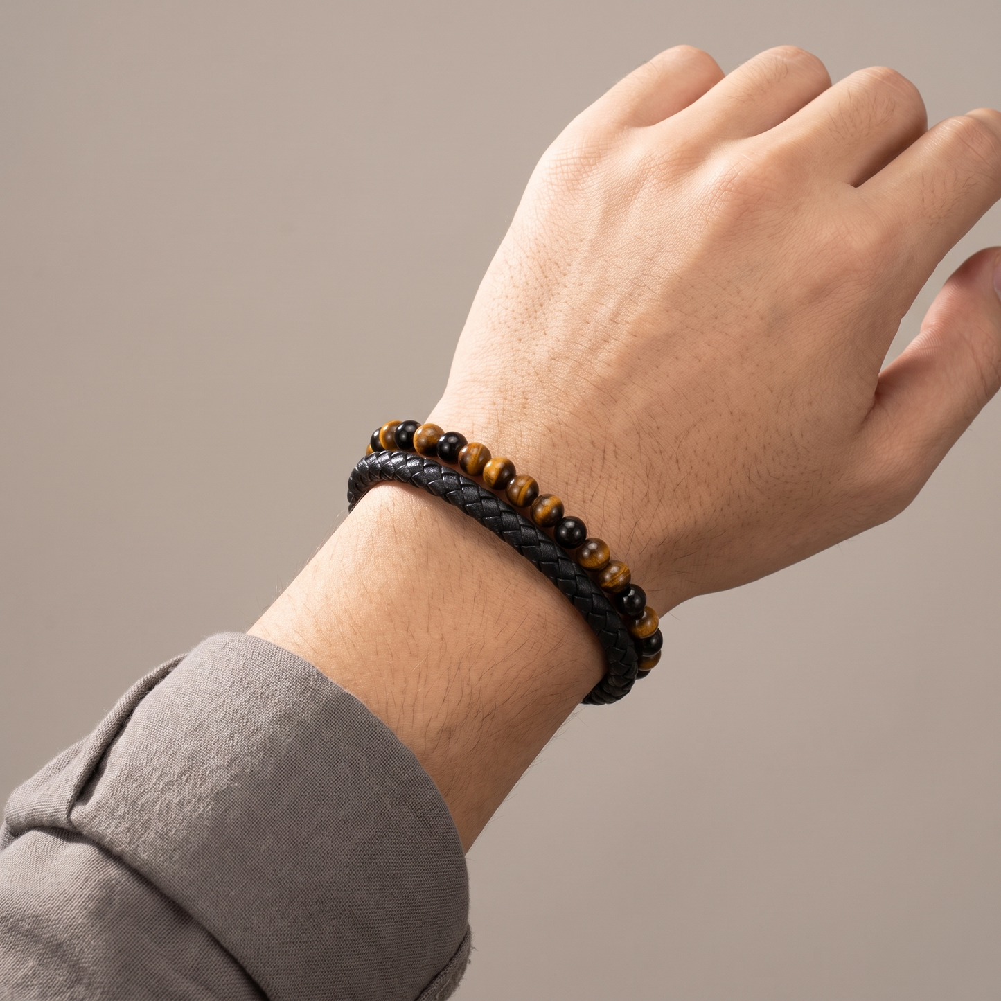 Guardian tiger eye bracelet worn on wrist