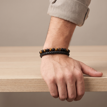 Guardian tiger eye bracelet worn detail
