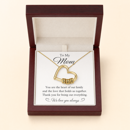 Heart of the Family necklace with luxury LED gift box