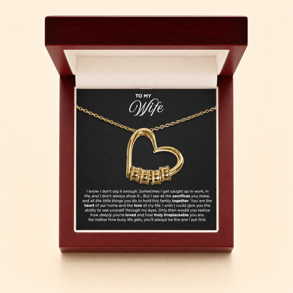 The Heart of Our Family beads necklace in gift box
