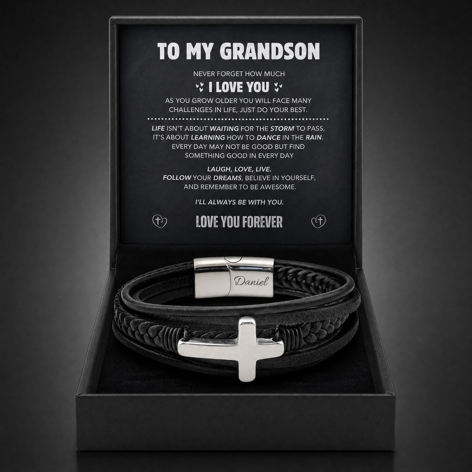 Grandson's Guardian Faith bracelet in gift box