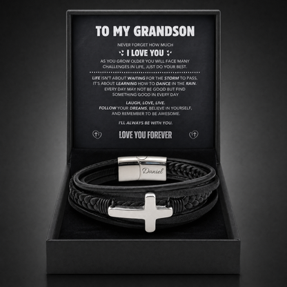 Grandson's Guardian Faith bracelet in gift box