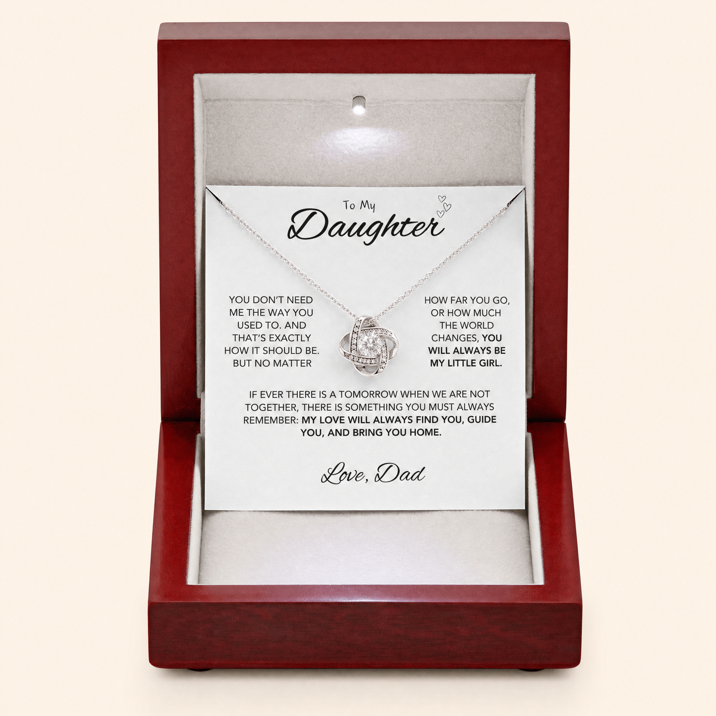 Forever Love Knot necklace in gift box