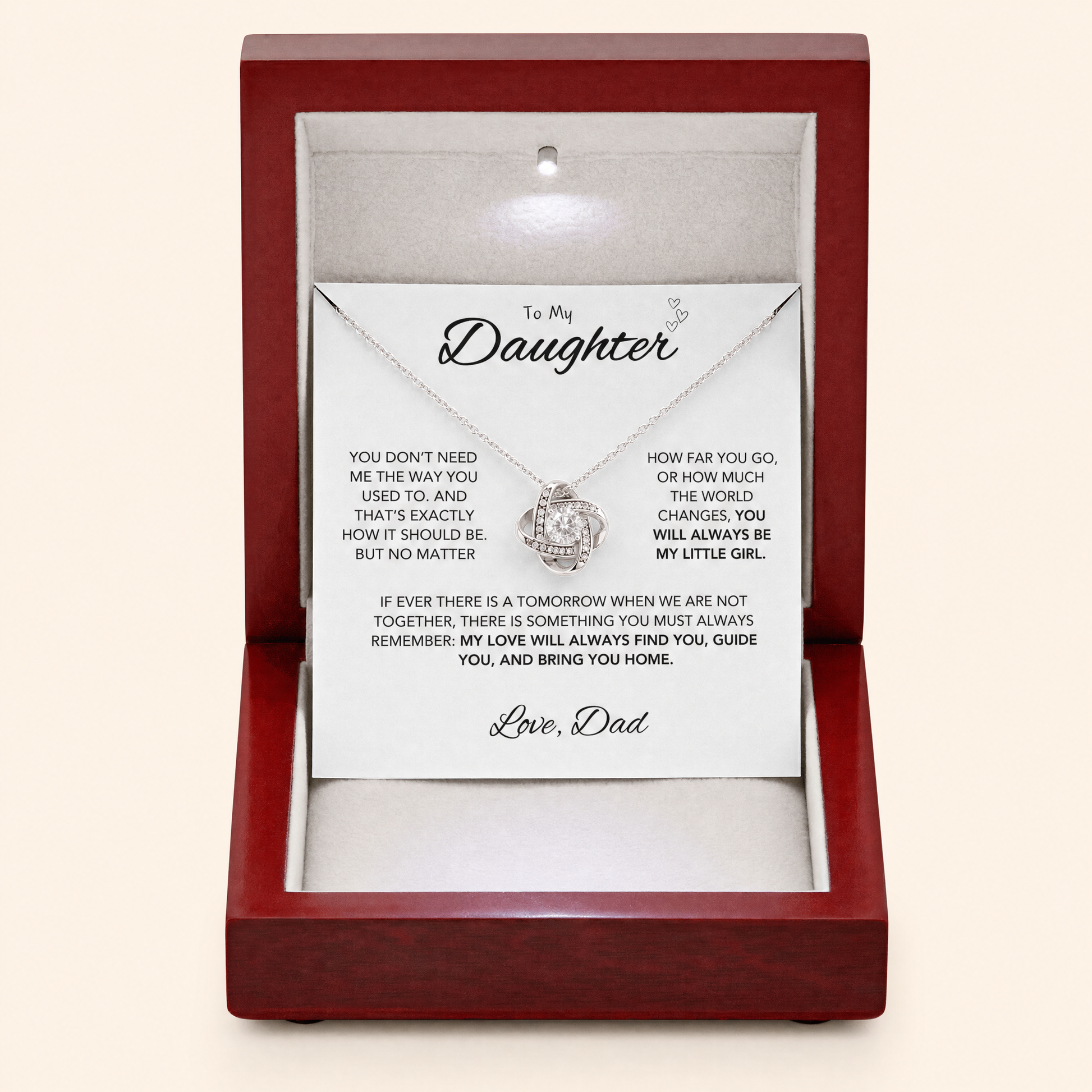Forever Love Knot necklace in gift box