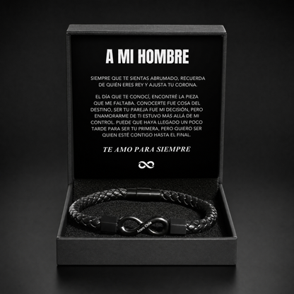 Para mi hombre pulsera infinita personalizada en caja de regalo
