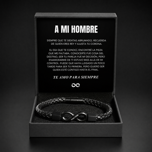 Para mi hombre pulsera infinita personalizada en caja de regalo