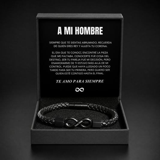 Para mi hombre pulsera infinita personalizada en caja de regalo