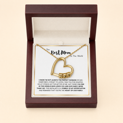 Family's Love engraved pendant with LED gift box