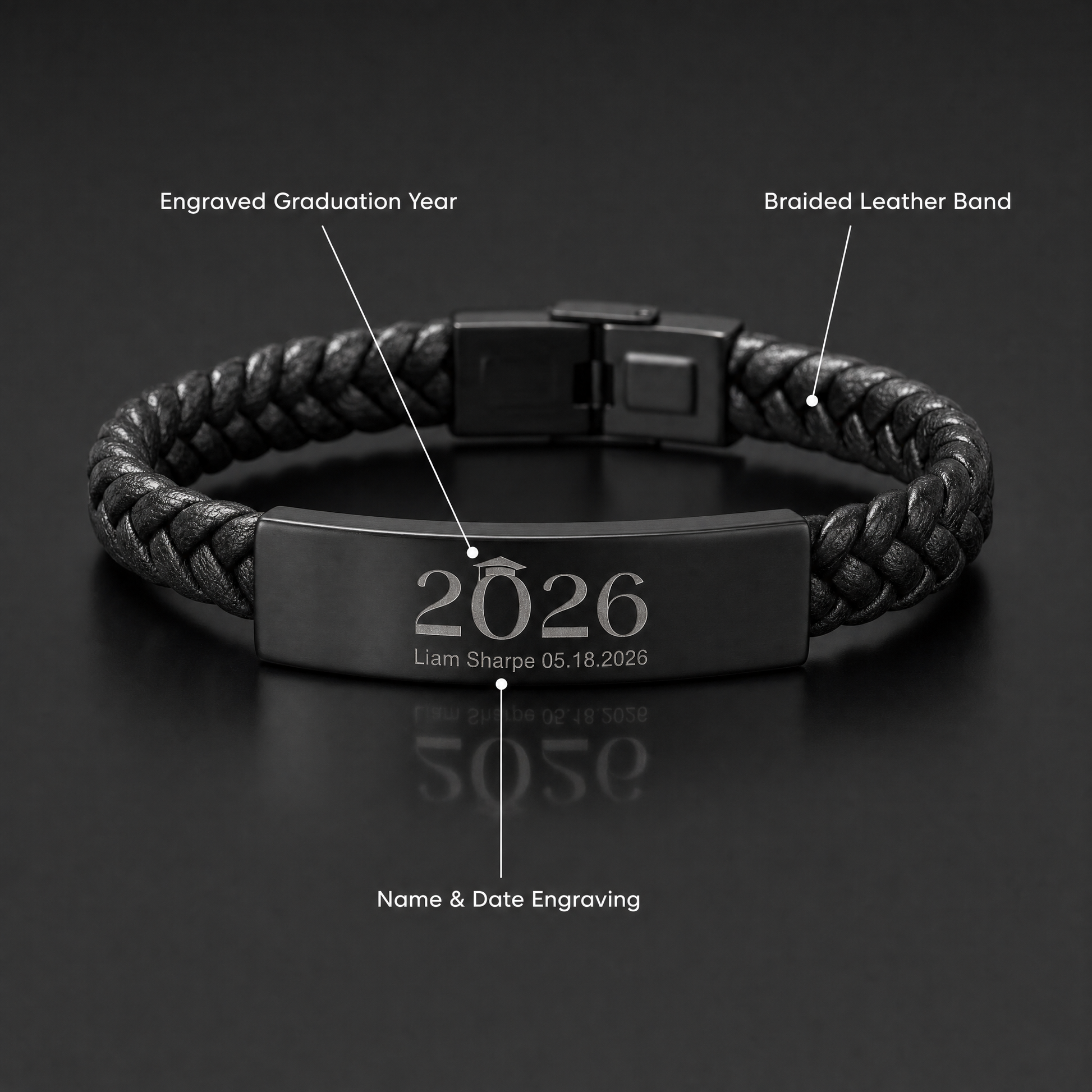 Graduation bracelet features