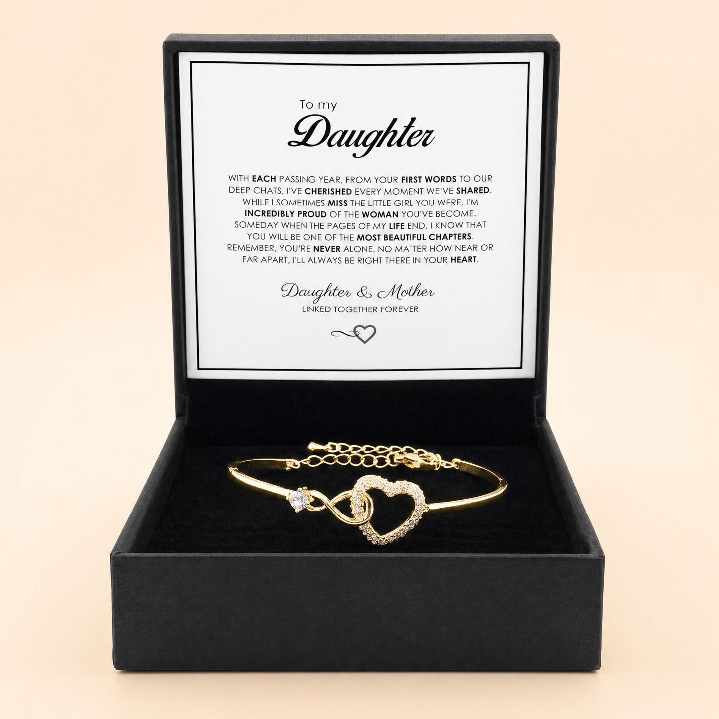 To My Daughter Forever Connected bracelet in gift box