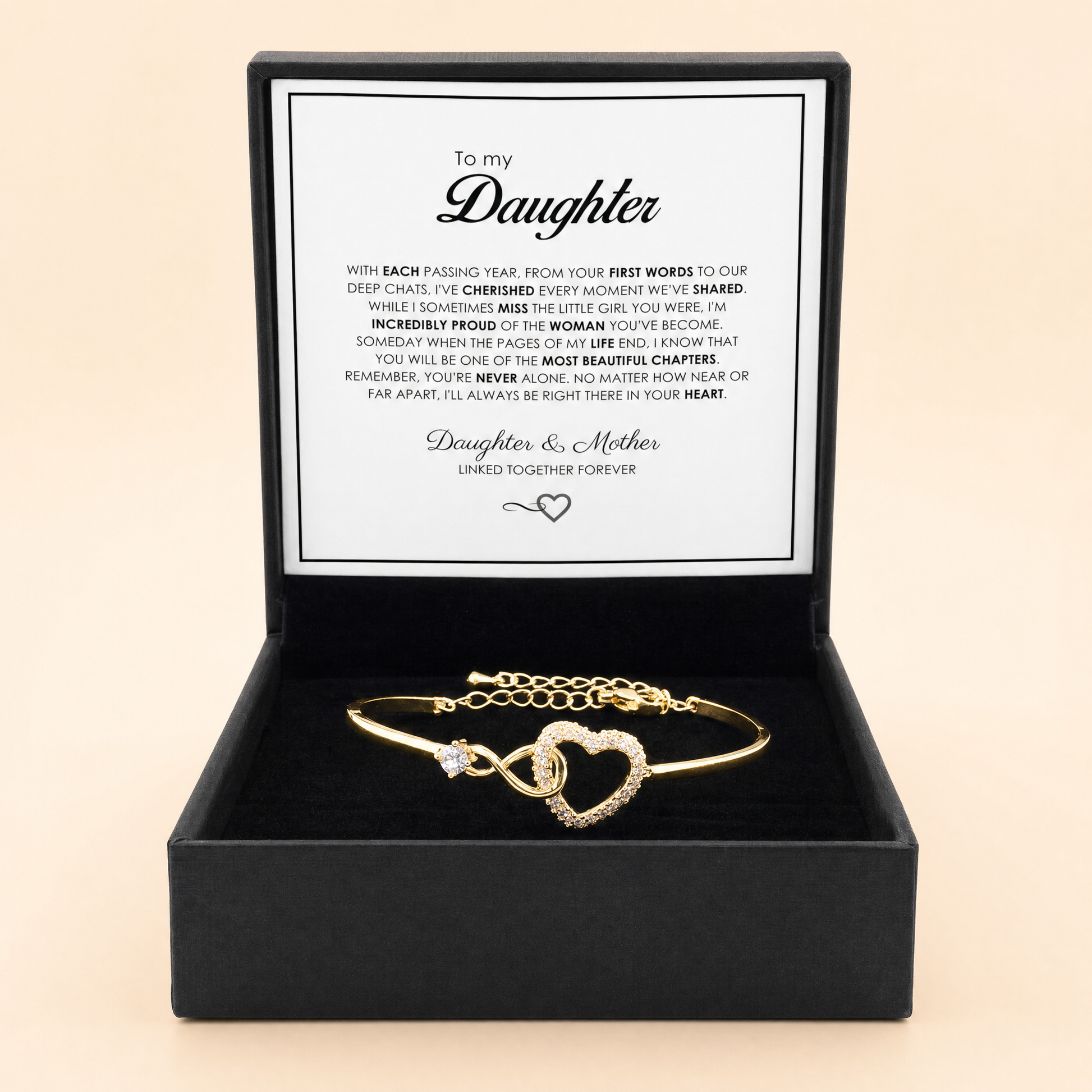 To My Daughter Forever Connected bracelet in gift box