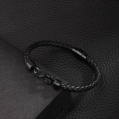 To My Man leather infinity bracelet engraved with couple's names - view 2